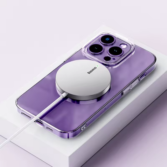 Chargeur magnétique iPhone blanc 